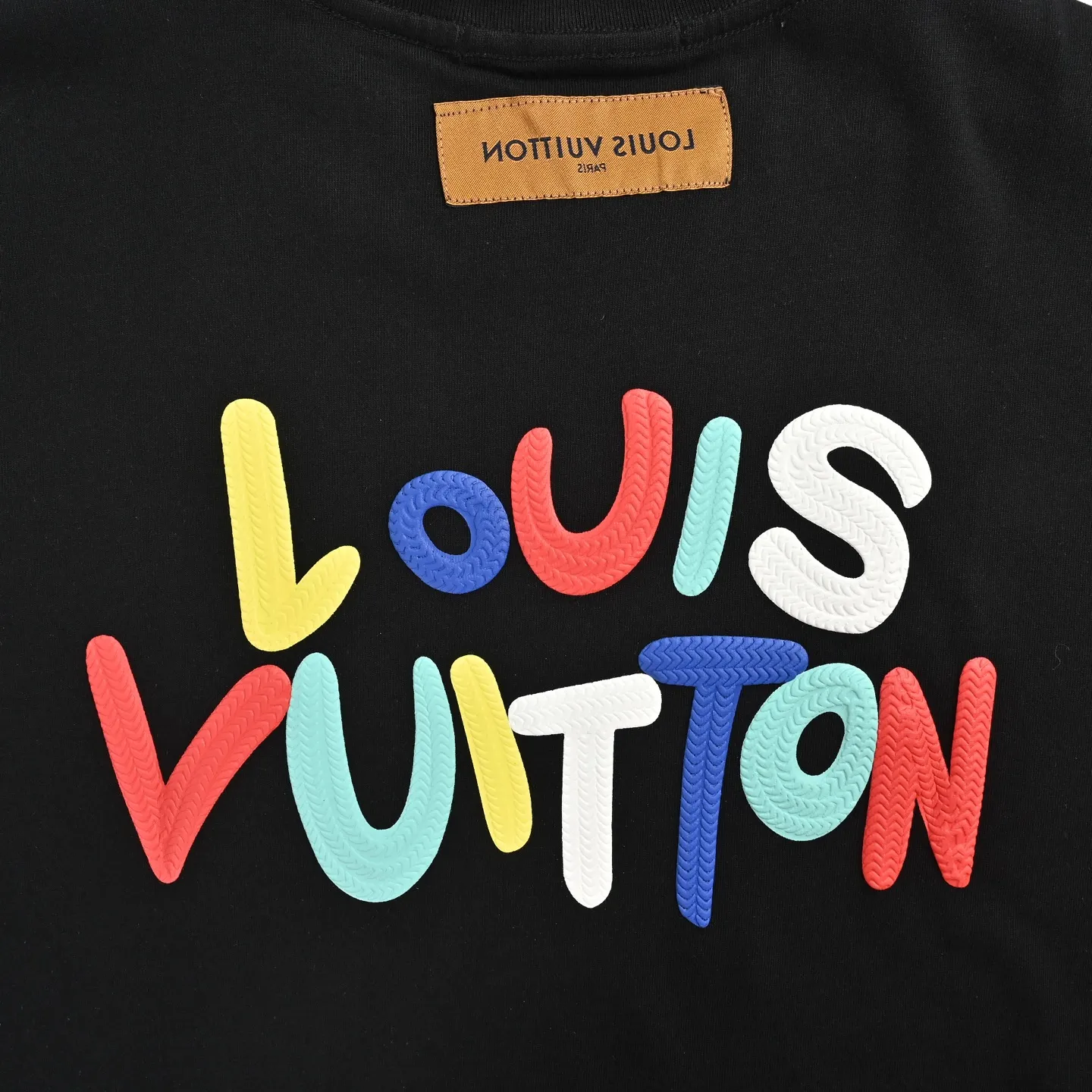 Louis Vuitton/Louis Vuitton colorful letter foam printed short sleeves